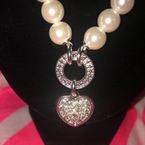 Pearl and Heart Charm Jewelry Set